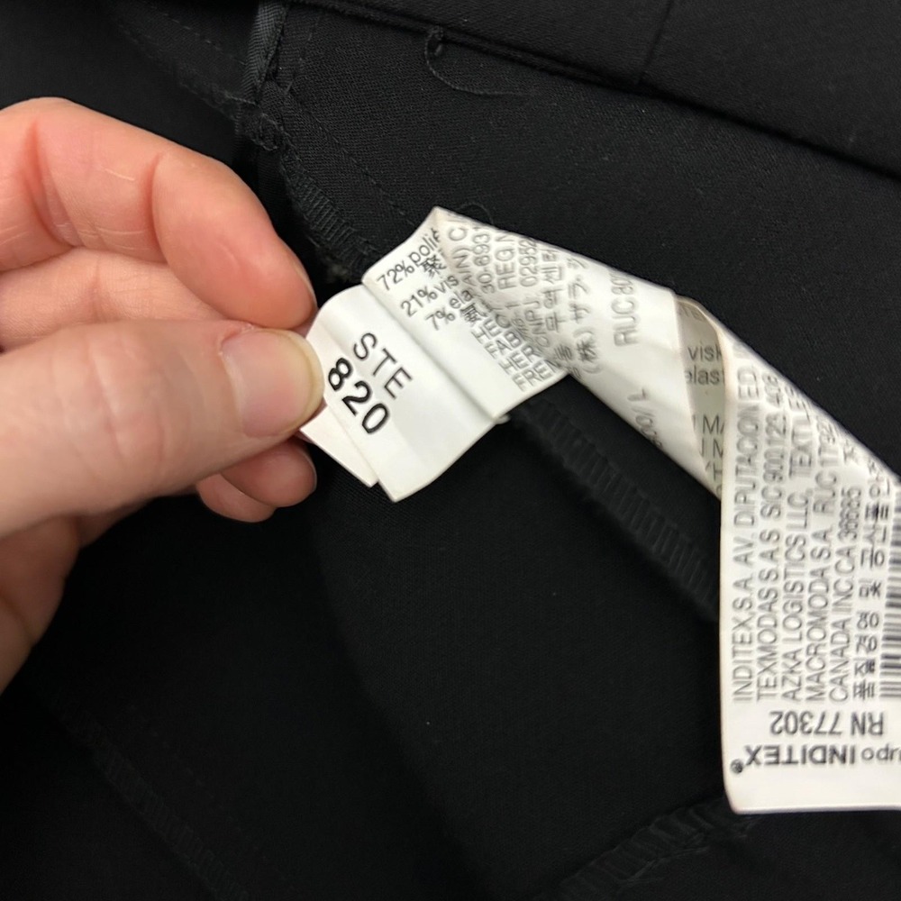 ZARA BASIC Black Bell Sleeve Cropped Blazer Jacket Open Front Size L Work Party - Picture 13 of 14